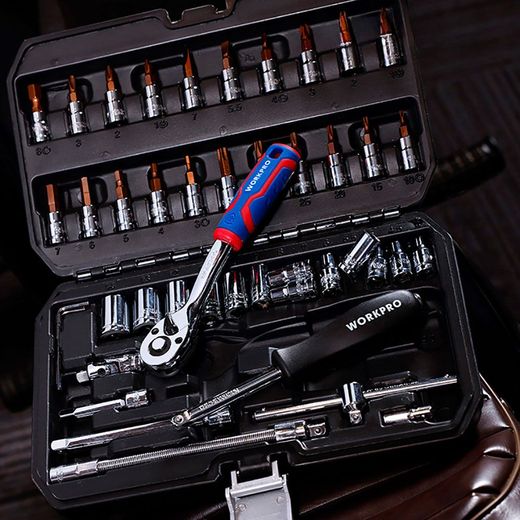 Llaves Vaso  ¼ Pulg, Juego 46 Piezas