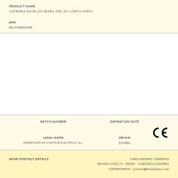 Luminaria Solar Led Negra, Ip65, 20 W 2300 Im 4000 K