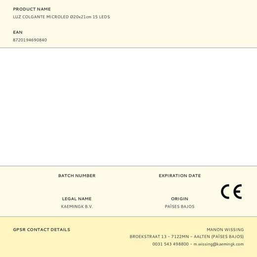 Luz Colgante Microled Ø20X21Cm 15 Leds