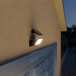 Luz De Seguridad Solar Fyns Negra 8,2 W, 1000/50 Im, 3000 K