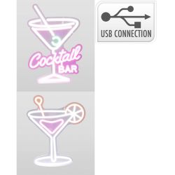 Luz Led Neón Decorativa Cocktail Bar, Modelos Variados, 30 X 38 Cm