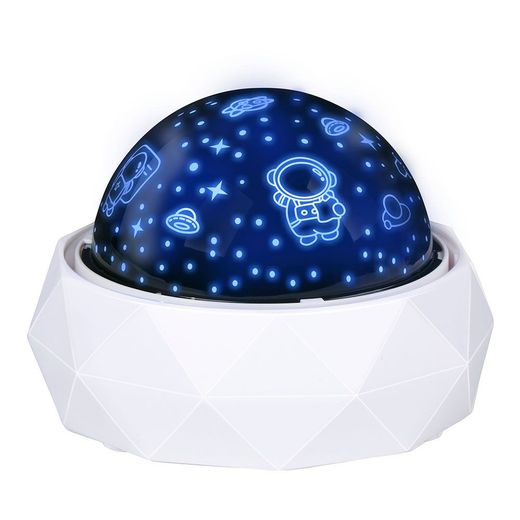 Luz Nocturna Decorativa Led Proyección Espacial 11,5 X 11,5 X 9 Cm