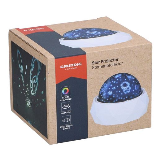 Luz Nocturna Decorativa Led Proyección Espacial 11,5 X 11,5 X 9 Cm