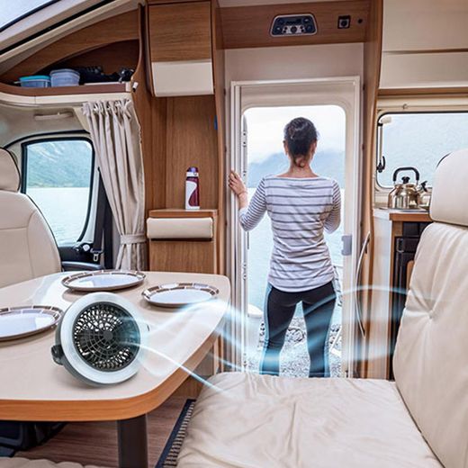 Luz Y Ventilador Para Acampar Ø19,5 X 6,3 Cm