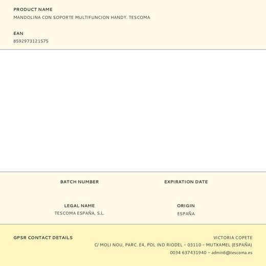 Mandolina Con Soporte Multifunción Handy