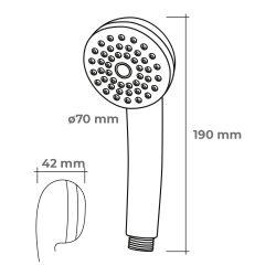 Mango De Ducha Anticalcareo Color Blanco