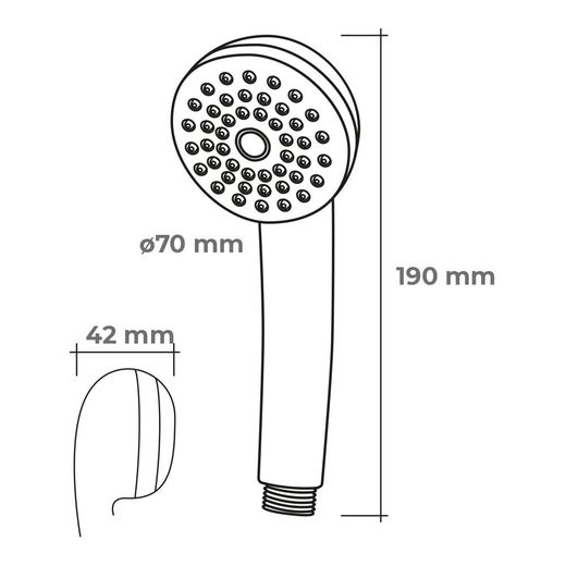 Mango De Ducha Anticalcareo Color Blanco