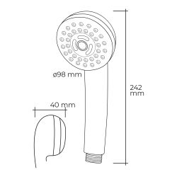 Mango De Ducha Anticalcareo Moderno 3 Funciones Color Cromo Ø9,8 X 4 X 24,2 Cm