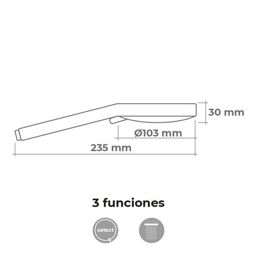 Mango De Ducha Anticalcareo Round 3 Funciones Color Cromo