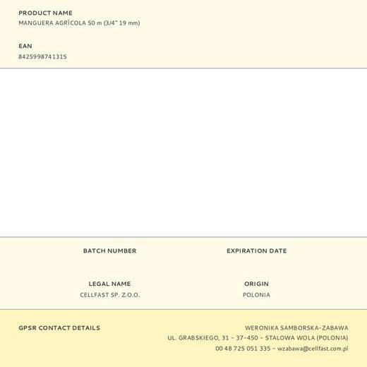 Manguera Agrícola Ø19 Mm, ¾ Pulg, 50 M