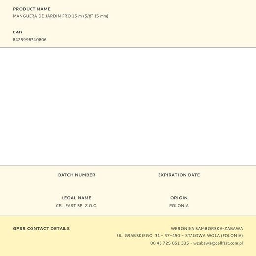 Manguera De Jardín Pro Ø15 Mm, 5/8 Pulg, 15 M