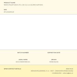 Manta Polar Fleece Colores Surtidos 130 X 170 Cm