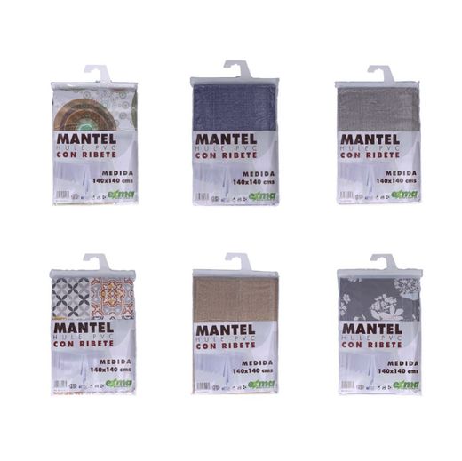 Mantel De Hule Ribeteado Cuadrado Modelos Variados 140 X 140 Cm