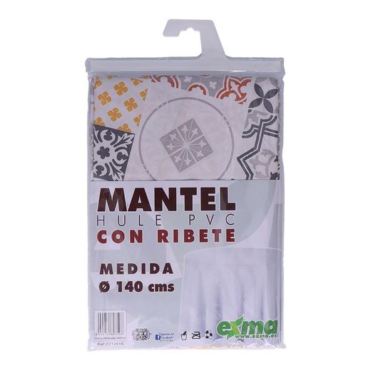 Mantel De Hule Ribeteado Redondo Modelos Variados Ø140 Cm
