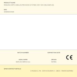 Maquina Corta Cabellos Precision Cut E786E Con Y Sin Cable Babyliss