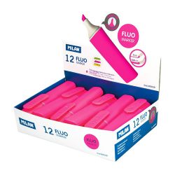 Marcadores Fluorescentes Color Rosa, Caja De 12 Uds