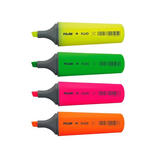 Marcadores Fluorescentes Punta Biselada Colores Surtidos, 4 Uds