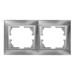 Marco Para 2 Elementos Horizontal Plata 154X81X10Mm Serie Europa Solera Erp72Au