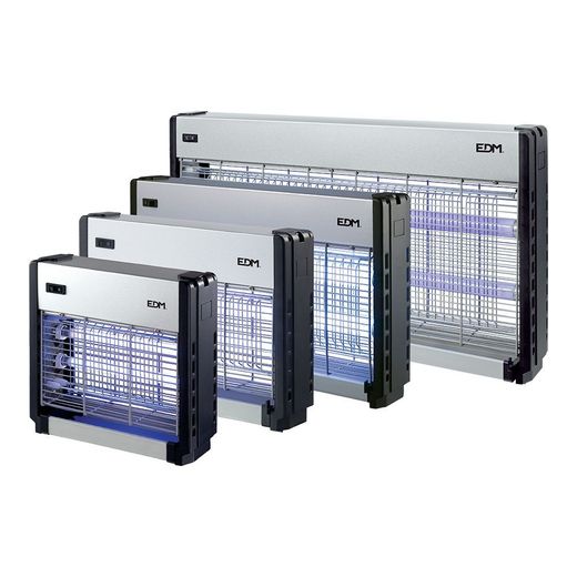 Mata Insectos Profesional Eléctrico, Cromo/Negro, 2 X 15W, 100 M², 48 X 9 X 30 Cm