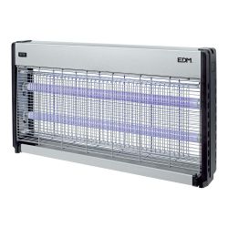Mata Insectos Profesional Eléctrico, Cromo/Negro, 2 X 20W, 150 M², 63,5 X 9 X 36 Cm