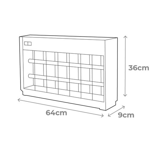Mata Insectos Profesional Eléctrico, Cromo/Negro, 2 X 20W, 150 M², 63,5 X 9 X 36 Cm