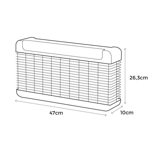 Mata Insectos Profesional Electrónico Con Led, Color Negro, 13W, 300 M², 47 X 10 X 26,3 Cm