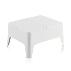 Mesa Auxiliar Alaska Color Blanco Para Exterior 58 X 48 X 30 Cm