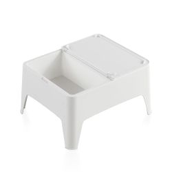 Mesa Auxiliar Alaska Color Blanco Para Exterior 58 X 48 X 30 Cm