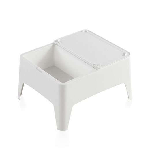 Mesa Auxiliar Alaska Color Blanco Para Exterior 58 X 48 X 30 Cm