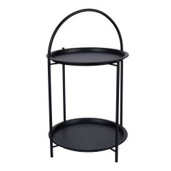 Mesa Auxiliar De Metal Negro Ø40 X 66 Cm