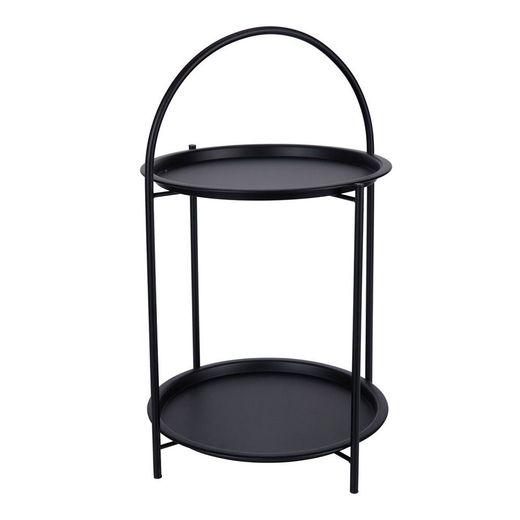 Mesa Auxiliar De Metal Negro Ø40 X 66 Cm