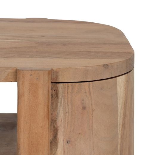 Mesa Centro Natural Madera De Acacia 120 X 50 X 40 Cm