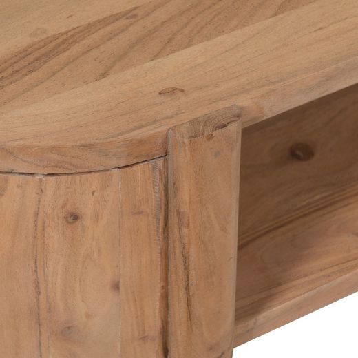 Mesa Centro Natural Madera De Acacia 120 X 50 X 40 Cm
