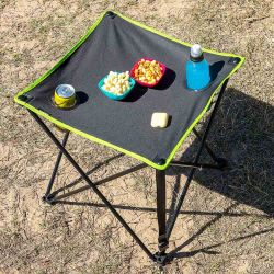 Mesa De Camping Plegable Textil Con Funda Cafolby