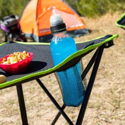 Mesa De Camping Plegable Textil Con Funda Cafolby
