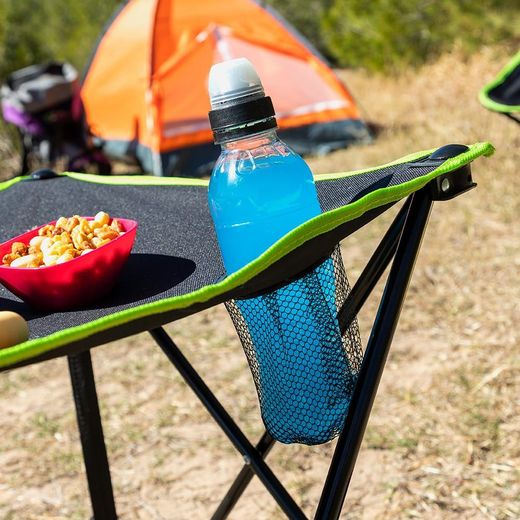 Mesa De Camping Plegable Textil Con Funda Cafolby