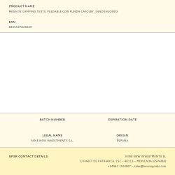 Mesa De Camping Plegable Textil Con Funda Cafolby