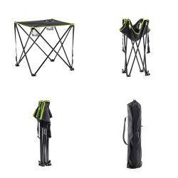 Mesa De Camping Plegable Textil Con Funda Cafolby