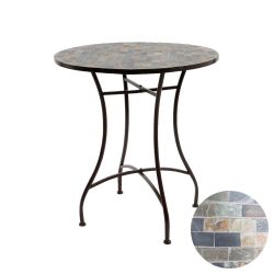 Mesa Metálica/Mosaico Stuttgart Color Marrón Para Exterior Ø70 X 77 Cm