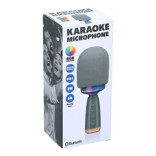 Micrófono Karaoke Con Altavoz, 5 W, 7,5 X 7,5 X 22 Cm