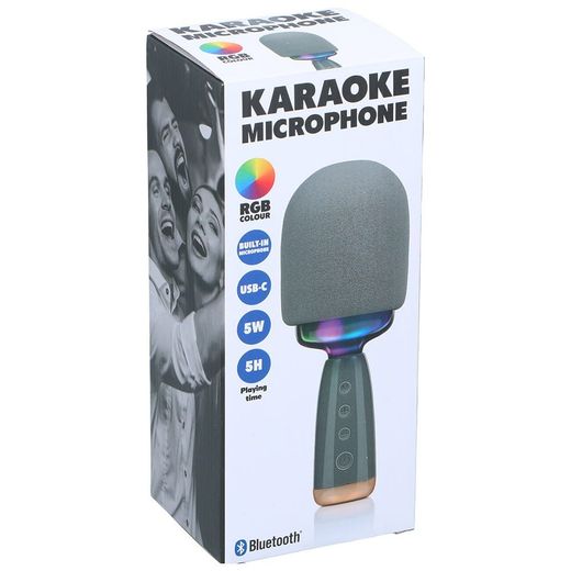Micrófono Karaoke Con Altavoz, 5 W, 7,5 X 7,5 X 22 Cm
