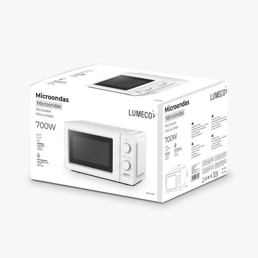 Microondas 700 W Blanco 20 L  5 Funciones ( 4 Niveles + Descongelación)
