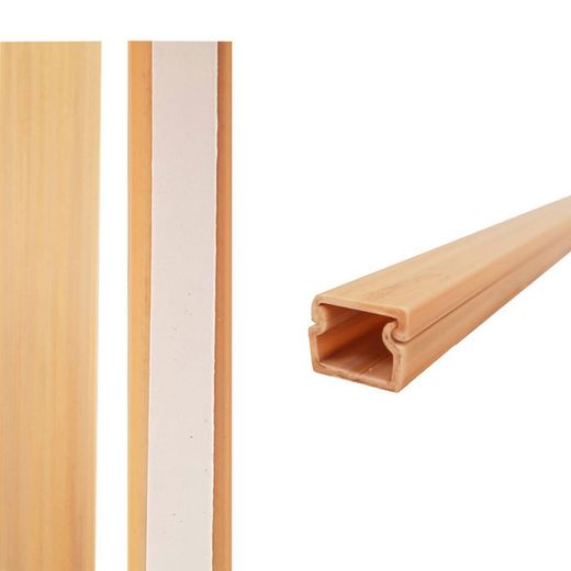 Mini Canal Adhesiva Madera Clara 2 M 13 X 10 Mm  (Precio Por Metro)