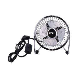 Ventilador Mini Industrial De Sobremesa Cromado: 15W, 54,7 Db, Aspas: Ø10 X 15 Cm