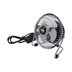 Ventilador Mini Industrial De Sobremesa Cromado: 15W, 54,7 Db, Aspas: Ø10 X 15 Cm