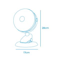 Ventilador Mini Recargable Con Pinza Y Base, 3 W, 31,6 Db, Ø17 X 18 X 28 Cm