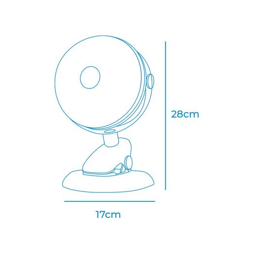 Ventilador Mini Recargable Con Pinza Y Base, 3 W, 31,6 Db, Ø17 X 18 X 28 Cm