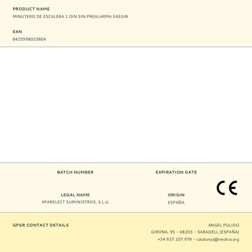 Minutero De Escalera 1 Din Sin Prealarma Sassin