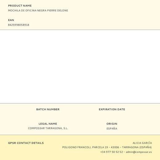 Mochila De Oficina Negra Pierre Delone