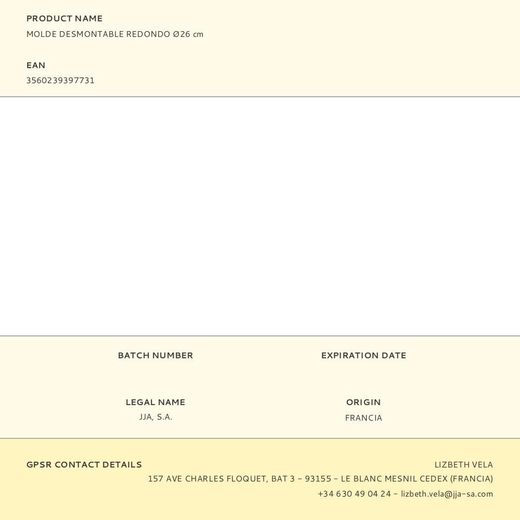 Molde Desmontable Redondo Ø26 Cm